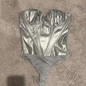 Metallic Silver top One Piece